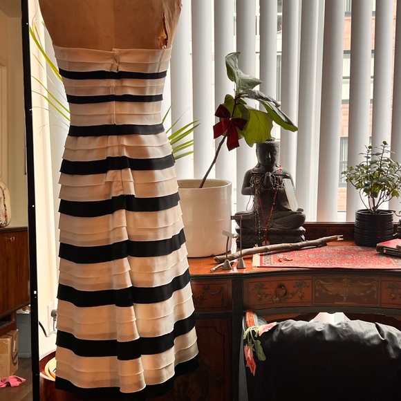BCBG MaxAzira tierd party dress- Blk & Wht. stripe - Picture 3 of 4